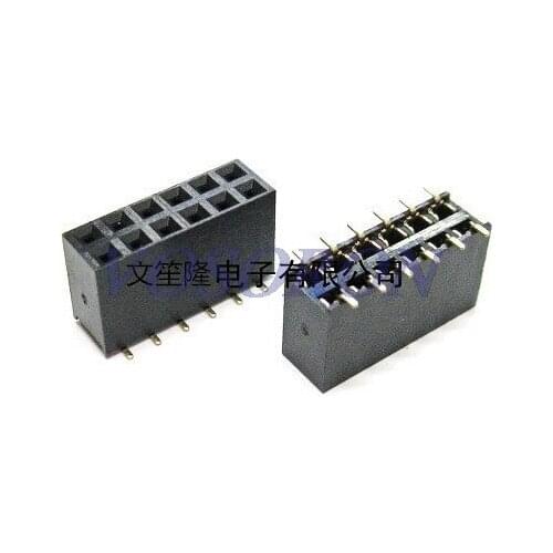 100pcs 2.54mm double row female parent connector pin row /2X6p vertical patch
