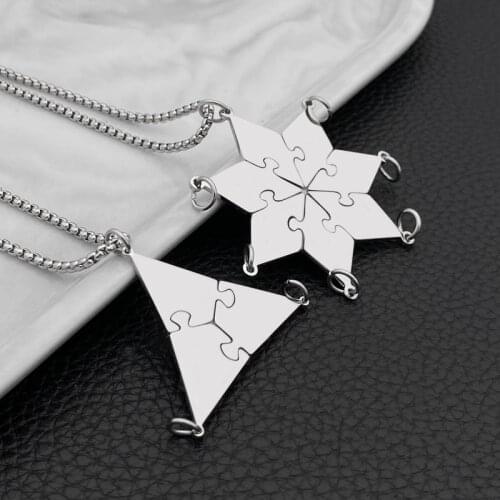 Personalized 3/4/5/6/7/8 PCS/Set Puzzle Pendant Necklace for Best Friends Sisters Brothers Custom BFF Necklaces Gifts