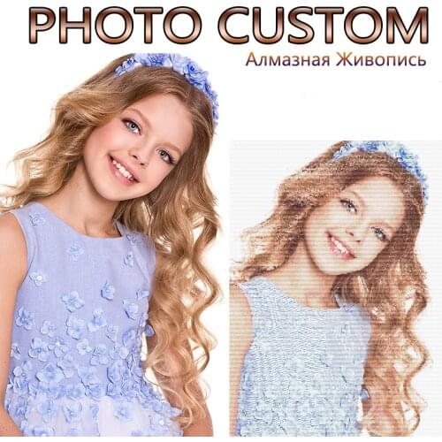 DIY PHOTO CUSTOM Diamond Painting Round/Square Drill Art Picture of Rhinestones Embroidery Cross Stitch Bedroom for Family Decor