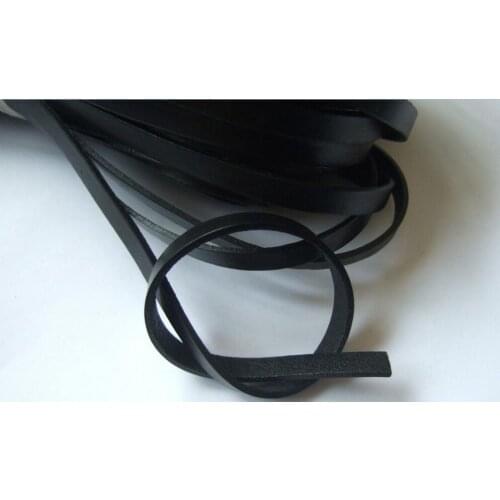 Free shipping 100meters 5mm black Real Flat Leather Cord Bracelet Genuine Leather Cord, Jewerly Leather String Cord
