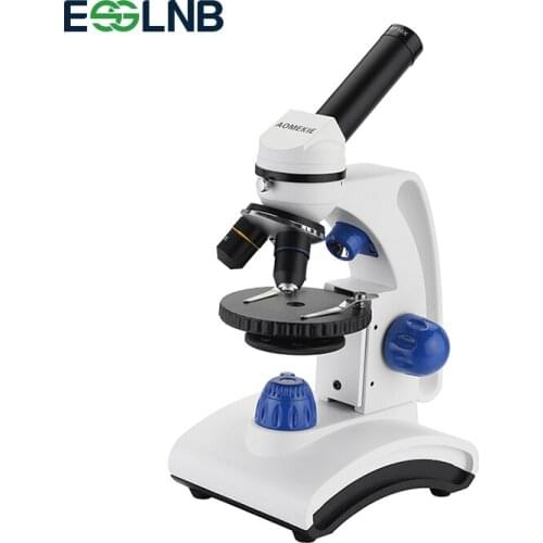 Biological Microscope 64-640X Top/Bottom LED Home School Lab Educational Monocular Professional Microscope Metal Frame