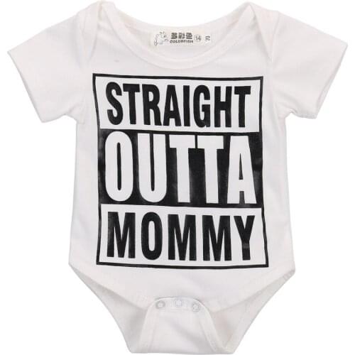 Citgeett Summer Baby Girl Boy Clothes Rompers Cotton Newborn Letter Printed White Brief Jumpsuit Playsuit Romper Outfits