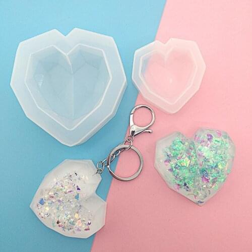 Mould DIY Crystal Epoxy Geometry Heart-shaped Mold High Mirror Gypsum Aromatherapy Car Decoration Handmade Mould