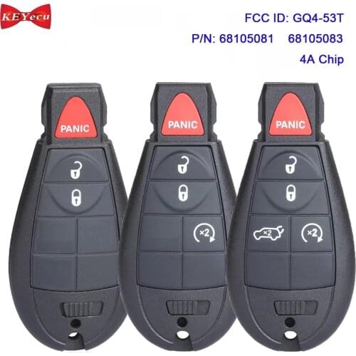 KEYECU for Jeep Cherokee 2014 2015 2015 2017 2018 2019 Fobik Remote Key Fob GQ4-53T 433MHz 4A Chip 68105081 AF 68105083 AF