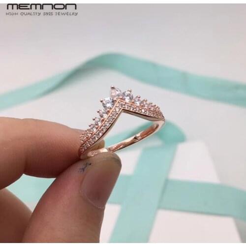 New Autumn silver 925 jewelry Rose Princess Wishbone Ring 925 Sterling Silver Rings for women anillo fashion Jewelry
