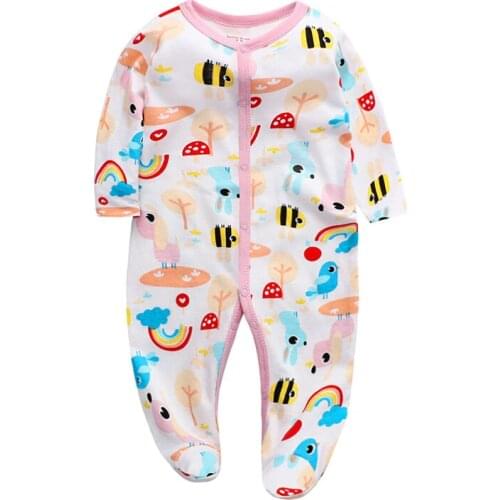 Newborn Rompers Toddler Infant Baby Clothes set Cotton Long Sleeves Baby Jumpsuit Pajamas Cute Cartoon Printed Babys Sets