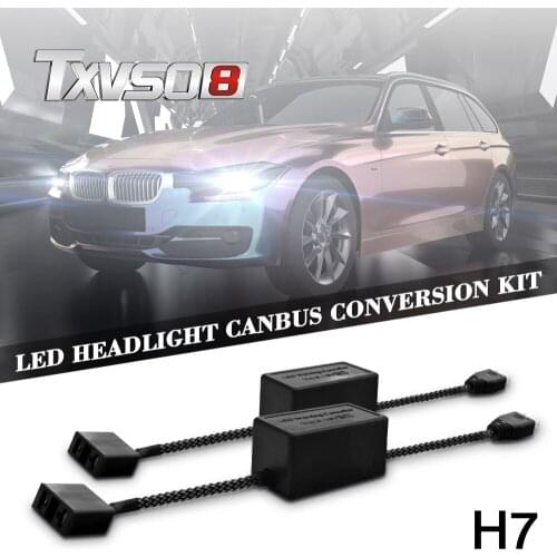 Conversion Kit H7 HID LED Headlight Canbus Error Free Anti Flicker Resistor Canceller Decoder (2pcs)