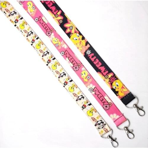 Hot New 20 pcs tweety bird Neck Strap Lanyards Badge Holder Rope Pendant Key Chain Accessories Gift