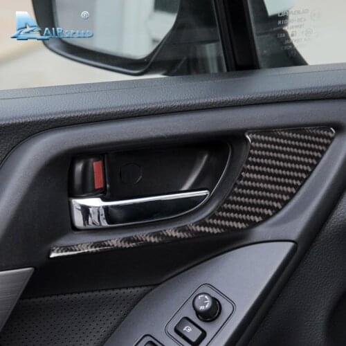 Airspeed 2 Pcs Carbon Fiber inner door handle decoration for Subaru Forester 2013 2014 2015 2016 XV car-styling