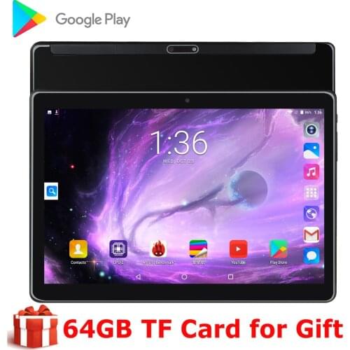 New product 10 Inch tablet Android 9.0 Google Market 1280x800 IPS Wifi Dual SIM Phone call Glass Screen 10.1 Tablet pc + Gift