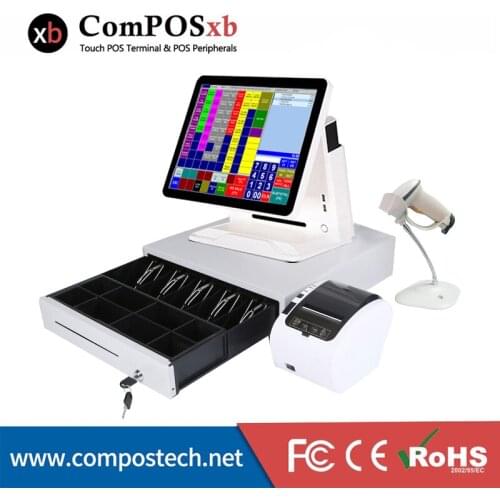 Point of sale all in a pos system touch screen computer POS with printer/scanner/cash drawer point of sale pos machine