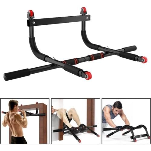 Adjustable Indoor Fitness Horizontal Bar Pull-Up Workout Handles Chin-Up Gym Equipment Home Fitness Exercise Heavy Duty Trainer