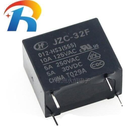 Free shipping 100PCS Original Hongfa Relay JZC/HF32F-012-HS3(555) 4PIN 5A 12VDC