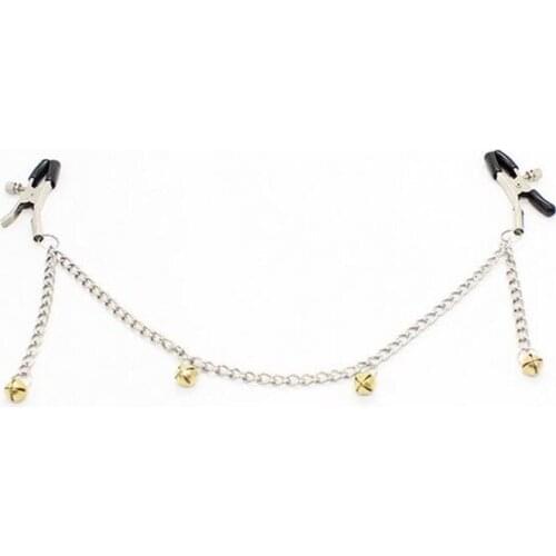 Adult Games Woman Sexy Metal Bells Nipple Clamps Breast Chain Clips Fetish BDSM Erotic Toys Role-play Sex Toys For Couples Sexo