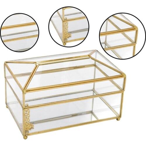 European Style Glass Tissue Box Holder Nordic Luxury Handkerchief Toilet Paper Holder Tissue Case Home Decor