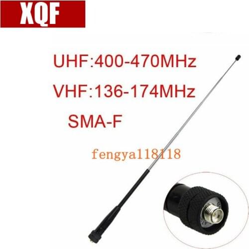 XQF SMA-F Female VHF 136-174MHz/UHF 400-480MHz Antenna for kenwood TK 3107 2107 PUXING QUANSHENG H777 Two Way Radio