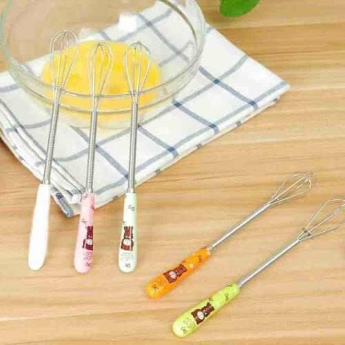 1pc Egg Beater Whisk For Milk Manual Stainless Steel Danish Dough Whisk Blender Coffee Stirrer Kitchen Accessories Cooking Tools