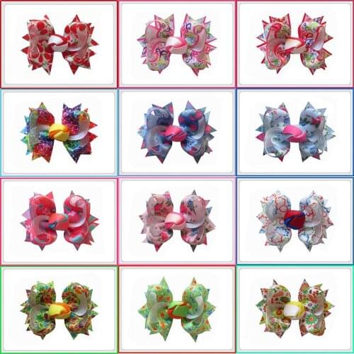 18pcs/lot 3.5'' Grosgrain Ribbon Hair Bows Hair Clips, Boutique HairBows/Hairclips,Girls' Hair Accessories Free Shipping