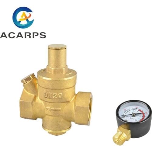 3/4" Brass Water Pressure Reducing Maintaining Valve Regulator Adjustable Relief Valve Gauge