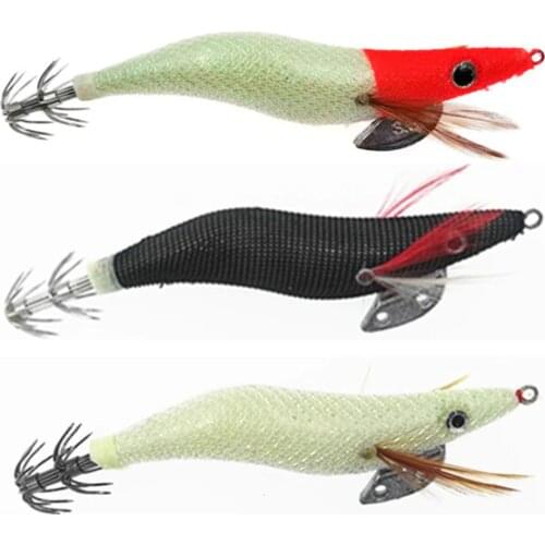 3Pcs Jigs Lure Squid Hooks 13.5cm 20g 3.5# Fishing Artificial Squid Jigs Octopus Cuttlefish Shrimp Fishing Lure