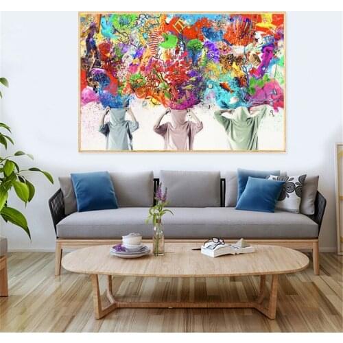 Abstract Colorful Graffiti Canvas Paintings Modern Wall Art Prints Poster Living Room Decorative Paintings Wall Home Decor