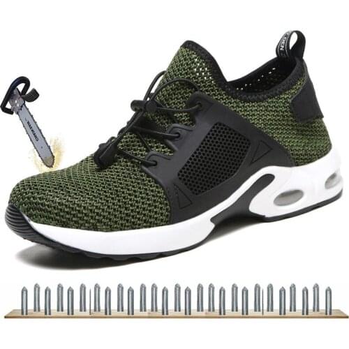 Unisex Summer Work Safety Shoes Men AIR Cushioning Breathable Non-slip Protective Boots Women Indestructible Shoes