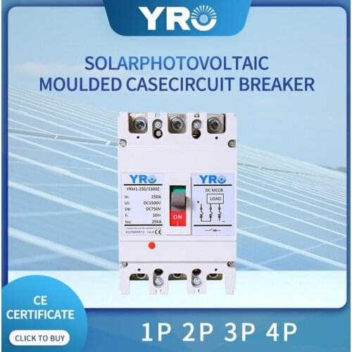 DC 3P 100A 250A 400A 630A Moulded Case Circuit Breaker Switch MCCB Solar Battery Main Switch Solar battery protector