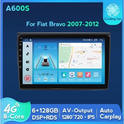 Car Multimedia Radio Video Player 2din No DVD For Fiat Bravo 2007 2008 2009 2010 2011 2012 4G LTE Wireless Carplay Cooling Fan