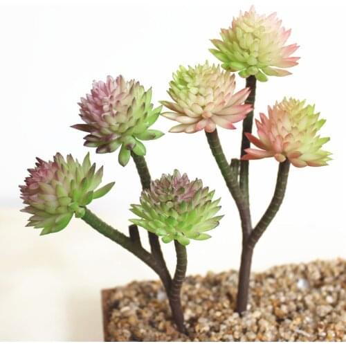 19cm Large Artificial Succulents Plants Green Purple Pink Fake Plants Home Garden Decoration Plastic Plants Wedding Flowers