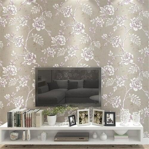Beibehang Modern minimalist 3D embossed living room TV background wallpaper bedroom fashion pastoral non-woven wallpaper