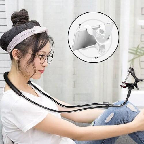 Flexible Mobile Phone Holder Hanging Neck Lazy Necklace Bracket Bed 360 Degree Phones Holder Stand For iPhone Xiaomi Huawei