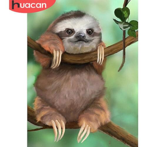 HUACAN 5d Diamond Painting Sloth DIY Diamond Embroidery Cross Stitch Animal Mosaic Rhinestones Pictures Home Decor