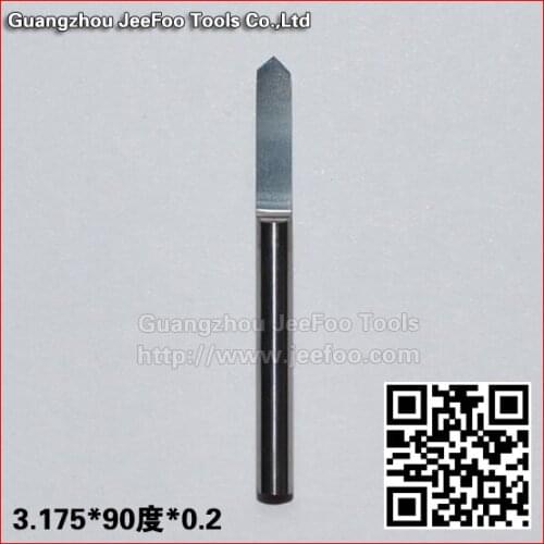 Jeefoo 3.175*90degree*0.2 single flute engraving bits, Engraver and Cutter Long Cel Flat Bottom Engraving Bits