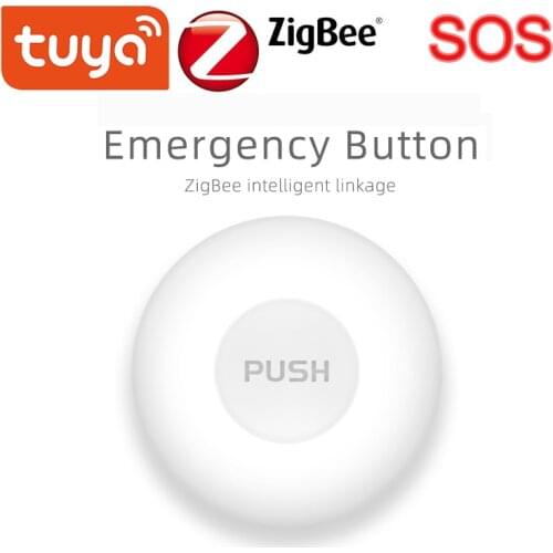 Tuya ZigBee SOS Button Sensor Alarm Elderly Children Alarm Emergency Help Switch Tuya Smart Life App Remote Control ZigBee Hub