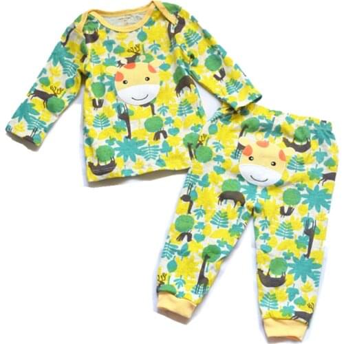 2 Sets/pack Baby boys girls underwear set Baby Long Sleeve Envelope collar T-shirt + pats Baby clothes for newborn to 24M