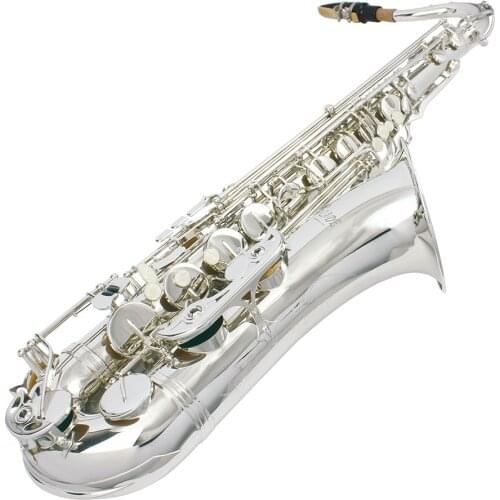 LADE Brass Bb Tenor Saxophone Sax Carved Pattern Shell Buttons Wind Instrument with Case Gloves Cleaning Cloth Belt Brush