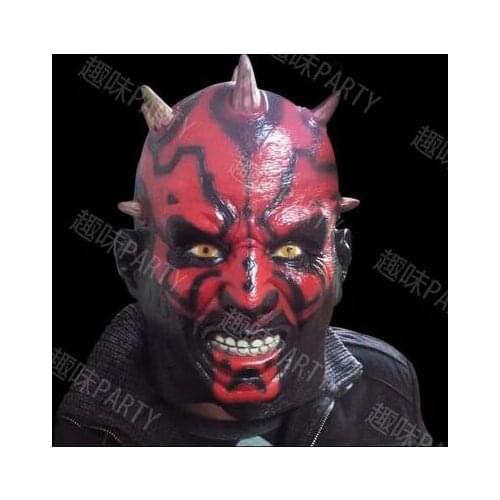 Latex Darth Maul Mask Carnival Club Props Monster Mask Halloween Cosplay Ghost Face Scary Headwear