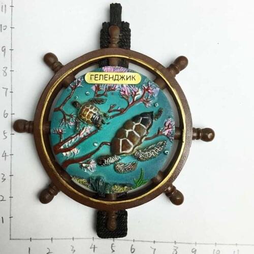 Russia Fridge Magnet Travel Tourism Souvenir Black Sea Rudder Shaped Turtles Refrigerator Magnetic Stickers Home Decor