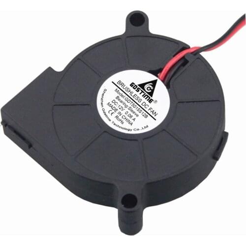 Gdstime 100 pcs DC 12V 50mm x 15mm 5015 Small Centrifugal Blower Turbo Fan 5cm 2Pin 0.06A Silent Computer Cooling Cooler 50x15mm