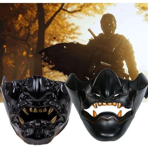 Game Ghost of Tsushima Mask Half Face Jin Samurai Cosplay Resin Mask Halloween Party Props