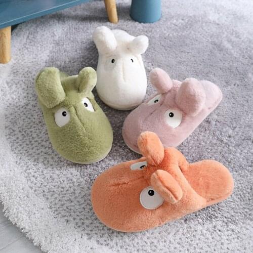 2021 New Mens and Womens Winter Shoes Warm, Thick, Non-slip, Wear-resistant and Shock-absorbing Home Plush Cotton Slippers