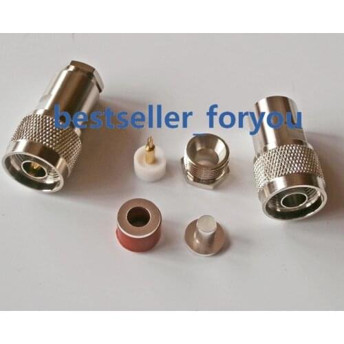 N Male Connector Plug Clamp For RG5 RG6 5D-FB LMR300 Cable RF Connector