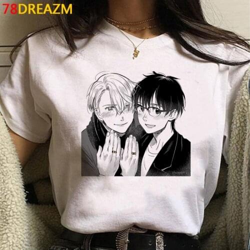 Yuri on Ice tshirt t-shirt male plus size harajuku vintage print grunge summer top tshirt kawaii white t shirt