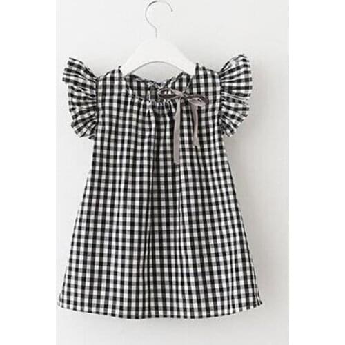 New Fashion Newborn New Baby Kids Girls Children Casual Cotton Plaid Wedding Princess Tutu Party Dress