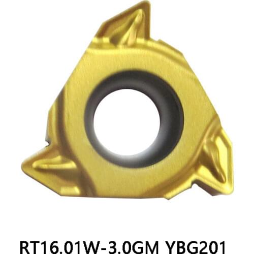 Original RT16.01W-3.0GM YBG201 Threading Insert 3.0 iso external thread inserts for steel stainless steel cast iron RT16 CNC