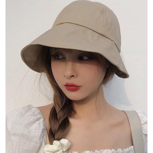 Bucket Hat Basin Caps Outdoor Travel Hat Windproof Solid Colors Foldable Women Short Back Brim Fisherman Hat for Beach Visor Hat