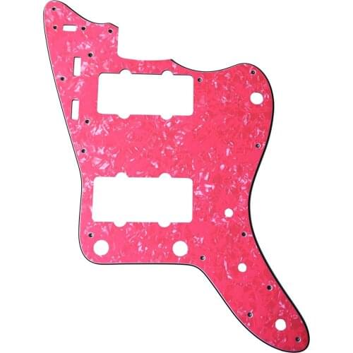 Pleroo Custom Guitar pickgaurd Scratch Plate - For Japan Jazzmaster Guitar Pickguard, 4 Ply Pink Pearl