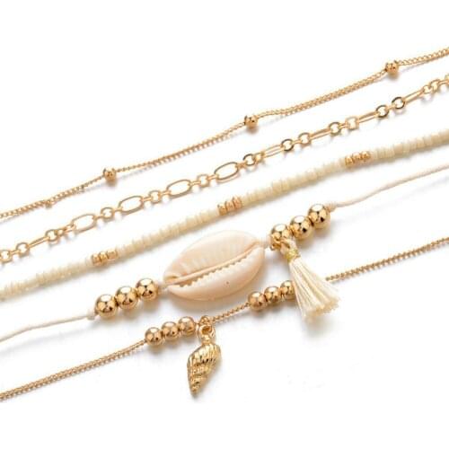 Popular simple fashion explosion bohemian shell beads bracelet combination