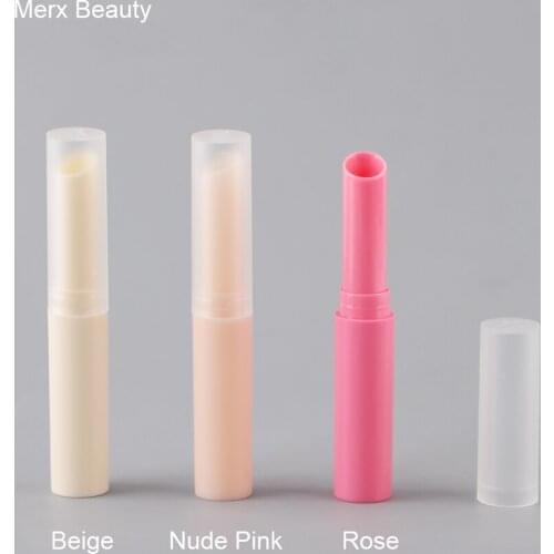50PCS 4ML Empty Cylindrical Plastic Lipstick/Lipbalm Tube Case Rose Gold Beige Peachy Beige Color DIY Cosmetic Containers