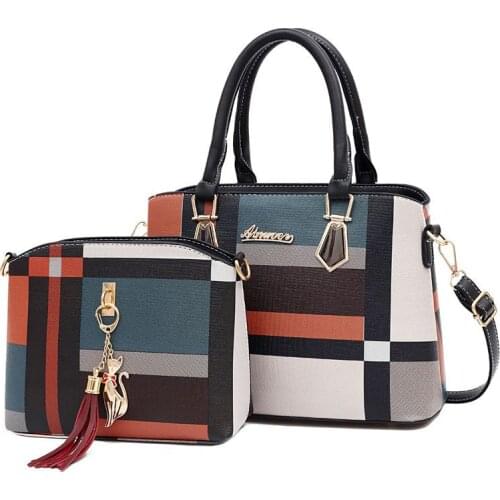 Contrast Color Luxury Handbags Two-piece suit Women Bags Designer Women Shoulder Bag pu Leather Handbag Ladies Hand Bags